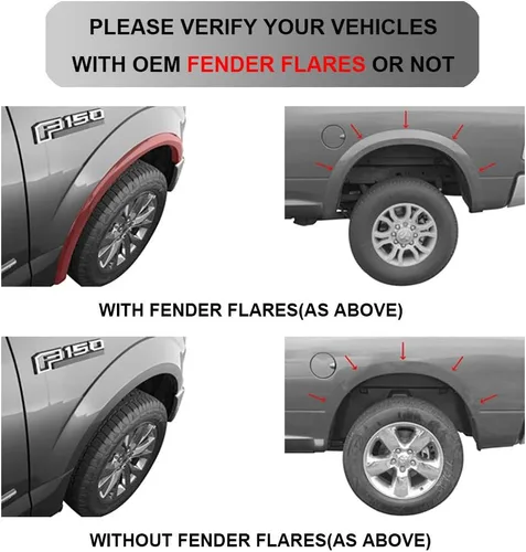 Miniatura 7 de KCOOL Aletas de barro compatibles con Ford 2015-2020 F150 sin guardabarros OEM Juego de guardabarros delantero y trasero (juego de 4 piezas)