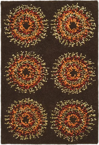 Miniatura 13 de SAFAVIEH Soho Collection SOH719B - Alfombra redonda de lana de primera calidad, hecha a mano, 6 pies, marrón y dorado Marrón/Oro