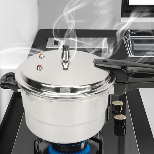 Miniatura 4 de Luqeeg Olla a presión de aluminio, olla a presión con calor rápidamente, distribución uniforme del calor, estufa de inducción y doble uso abierto