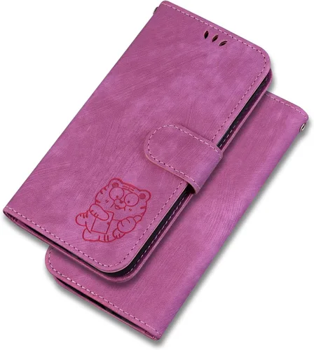 Miniatura 3 de Designed for Redmi k40 Pro Phone Case Wallet,PU Leather Flip Folio Cover with Credit Card Holders Little Cute Tiger Embossed Kickstand Wrist Strap