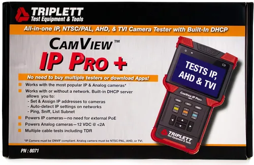 Miniatura 13 de Triplett 8071 CamView IP Pro+ CCTV Cámara Probador con servidor DHCP incorporado - IP, NTSC/PAL, AHD, TVI