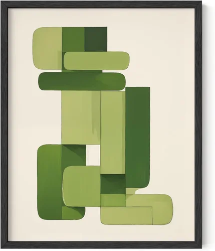 Miniatura 25 de HAUS AND HUES Arte abstracto moderno para pared, arte de sala de estar azul y verde, obra de arte moderna para paredes, imagen minimalista para sala
