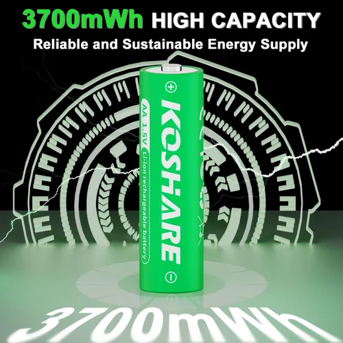 Miniatura 2 de Batería recargable AA de litio con 2 cajas de plástico, paquete de 8 baterías AA de 1.5 V 3700 mWh, batería de iones de litio doble A a prueba