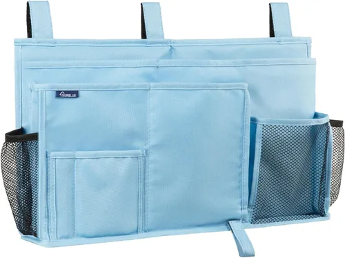 Miniatura 15 de Surblue Caddy Organizador colgante, Bolsa de almacenamiento para cabecera para literas y camas de hospital, Azul Turquesa, L R-Teal
