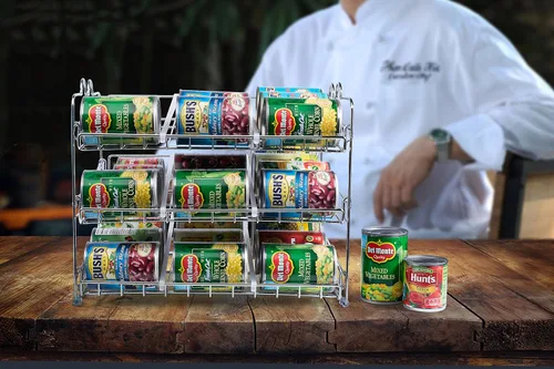 Miniatura 6 de Che'mar Organizador de latas para despensa: estante apilable para 36 latas, almacenamiento de alimentos enlatados, estante de despensa, armario