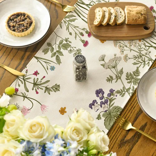 Miniatura 4 de Artoid Mode Camino de mesa de primavera de flores, decoración de mesa de comedor de cocina de temporada para decoración de fiesta del hogar, 13 x 72