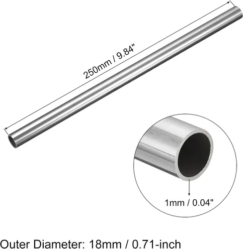Miniatura 66 de uxcell Tubo de acero inoxidable 304, diámetro exterior de 34 mm x 1,5 mm de espesor de pared, 300 mm de longitud de tubería metálica para maquinaria