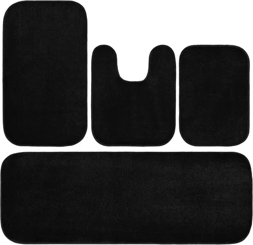 Miniatura 8 de Garland Rug Gramercy - Alfombra de baño rectangular lavable de polipropileno de felpa de 20 x 34 pulgadas, color azul lavabo, suave, absorbente