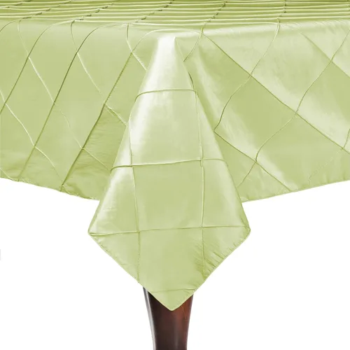 Miniatura 12 de Ultimate Textile Mantel rectangular bordado de tafetán Pintuck de 60 x 90 pulgadas, color verde ácido