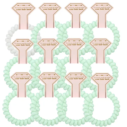 Miniatura 13 de Lazos para el cabello, 12 bobinas en espiral para despedida de soltera, regalo de dama de honor para novia, boda, mujeres, fiestas, invitados, Negro