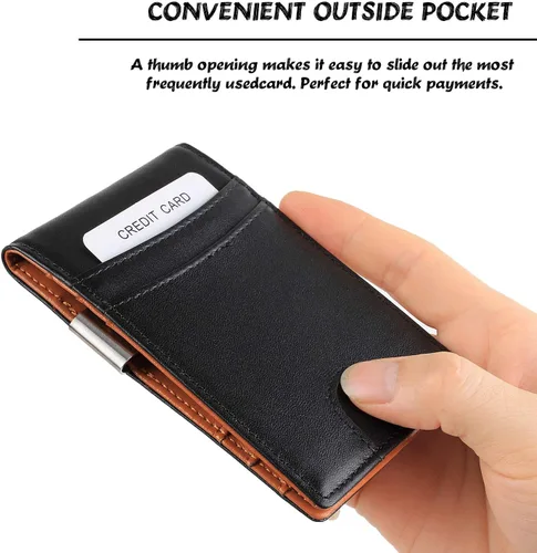 Miniatura 3 de Cartera de cuero personalizada con clip para dinero, regalos perfectos para hombres, regalos para marido, regalos para hijo, regalos para papá