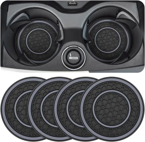 Miniatura 8 de Osilly Paquete de 2 posavasos de automóvil para portavasos de automóvil de 2.75 pulgadas, antideslizantes, antipolvo, universales, impermeables