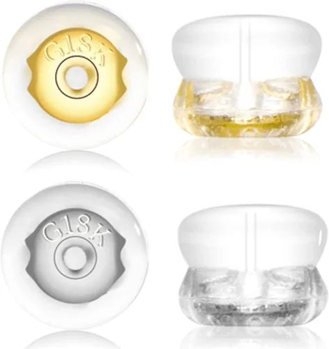 Miniatura 9 de Parte trasera de aretes, de silicona de oro de 18 quilates para tachuelas/orejas caídas, bloqueo seguro para aretes pesados, no irrita