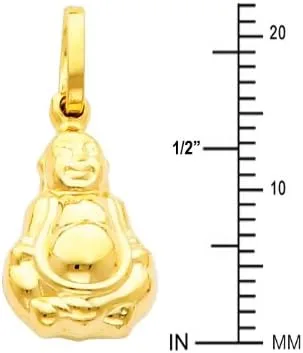 Miniatura 2 de 14K Amarillo Oro Buda Encanto Colgante