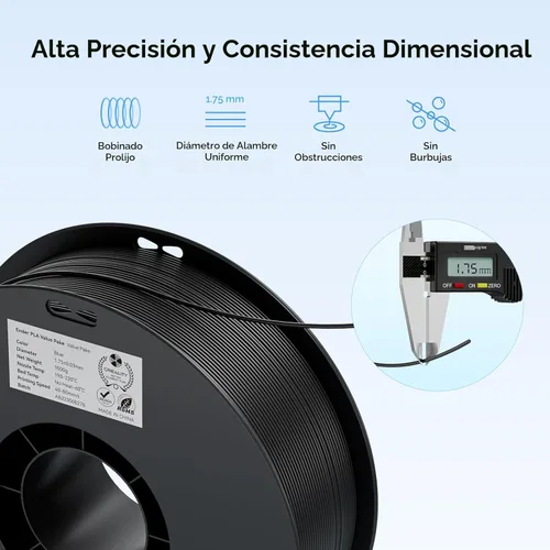 Miniatura 2 de Creality Filamento para Impresora 3D, Filamento PLA 1.75mm Paquete 2Kg para Impresión 3D, Filamento PLA Ender Sin Enredos, Fuerte Adhesión