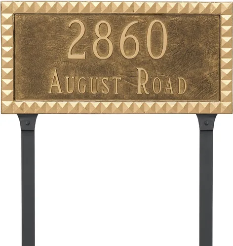 Montague Metal Products - Placa de dirección personalizada de metal fundido - 26 colores disponibles - Placa rectangular de El Cairo - Letrero de