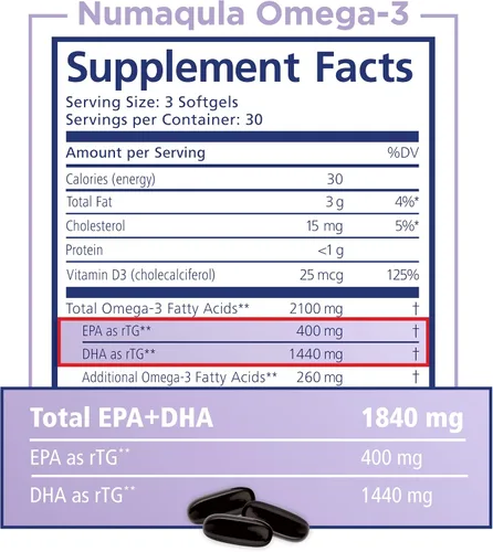 Miniatura 6 de nūmaqula - Suplemento Omega 3 – 270 cápsulas blandas, suministro para 90 días – Forma de triglicérido Omega 3 reesterificado con luteína