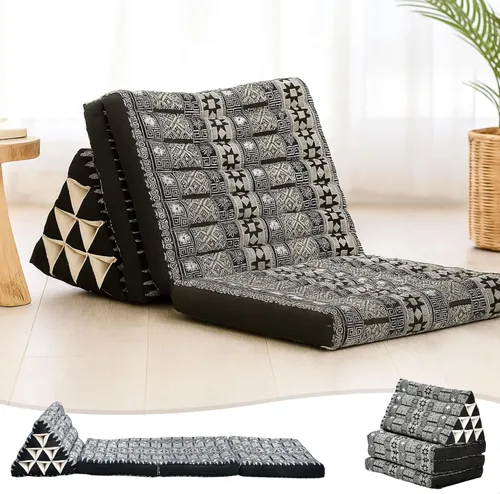 Miniatura 73 de Leewadee - Cojín Tailandés plegable para el suelo con respaldo para TV, sala de estar, colchón para exterior, 65.7 x 20.9 x 11.8 pulgadas, Kapok
