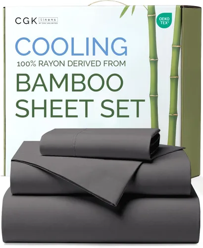 Miniatura 25 de Sábanas de bambú 100% rayón derivado de bambú, tamaño individual, sábanas refrescantes para individuales. Ropa de cama ultra suave, transpirable