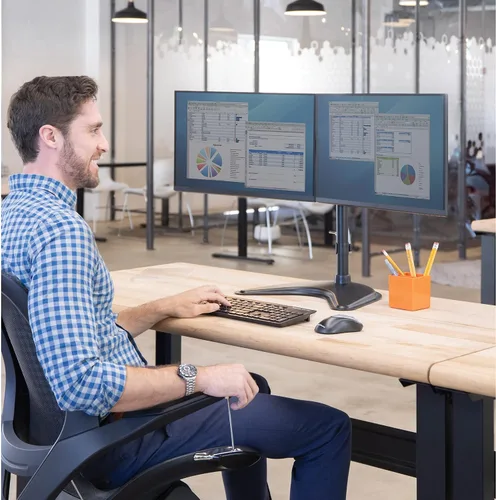 Miniatura 5 de Fellowes 8043701 Professional Series Soporte de monitor de computadora de pie para 2 monitores con brazos horizontales para monitor, capacidad