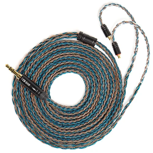 Miniatura 28 de H HIFIHEAR Cable de repuesto mejorado para auriculares, 8 núcleos, cable de cobre chapado en plata con cable IEM de 2 pines de 0.031 in para UM3X