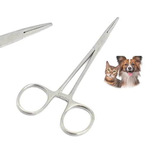 Pinzas de hemostato de acero inoxidable para mascotas, pinzas para el pelo, pinzas para el oído, tijeras para tirar, accesorios para mascotas,