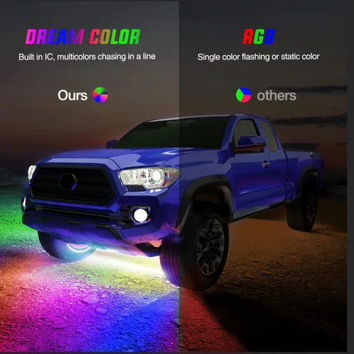 Miniatura 5 de Nilight 6 Piezas Tiras de Luces de Neón de Acento para Bajos del Automóvil 300 LEDs Multicolor RGB-IC DIY Función Activa de Sonido Modo Música