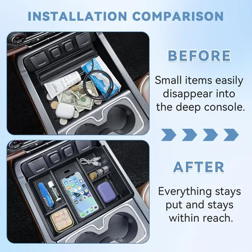 Miniatura 5 de EDBETOS Bandeja Organizadora de Consola Central Compatible con Accesorios Chevy Silverado/GMC Sierra 1500 2014-2018 2015-2019 Silverado/Sierra
