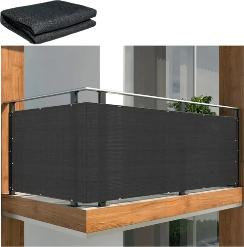 Miniatura 5 de Alion Home Elegante pantalla de privacidad para terraza, patio, balcón, valla, piscina, porche, barandilla, (2 pies de altura) negro