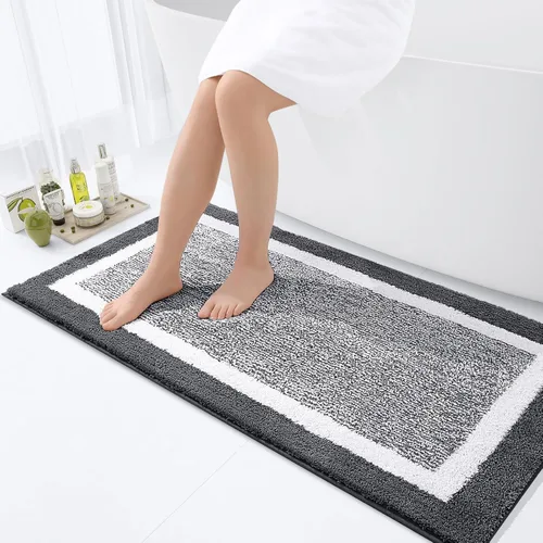 Miniatura 64 de OLANLY Alfombras de baño 24x16, tapete de baño de microfibra extra suave y absorbente, antideslizante, lavable a máquina, alfombra de baño esponjosa