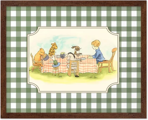 Miniatura 42 de Poster Master Póster de ilustración vintage, impresión de paisaje retro, regalo para bebé, niño, mapa de madera de 100 acres, oso, cerdo, animal
