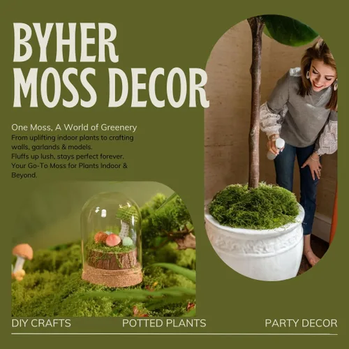 Miniatura 6 de Musgo falso para plantas de interior, paquete de 7 onzas, césped artificial para manualidades, arreglos florales y plantas en maceta, alternativa
