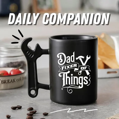 Miniatura 2 de Onebttl Taza de café para regalos de papá con mango de llave, regalos para papá de hija y hijo, taza de cerámica divertida de 13.5oz para papá