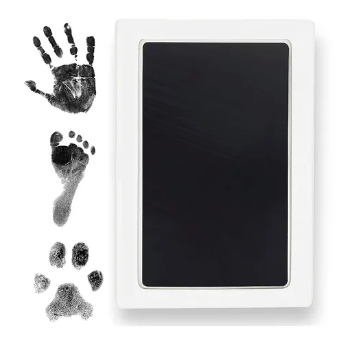 Gran almohadilla de tinta Clean Touch sin tinta para huellas de bebé – Sello de mano y pie sin tinta para bebés – Seguro para bebés, no toca la piel