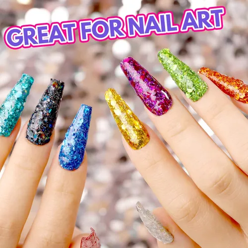 Miniatura 7 de LEOBRO Brillantina gruesa holográfica, juego de 32 colores, purpurina artesanal para resina, vasos para manualidades, uñas, cuerpo, Navidad