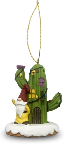 Miniatura 5 de Casa de cactus y un gnomo pintado a mano, adorno navideño para nuevos propietarios de viviendas, adorno de Navidad en el desierto #1