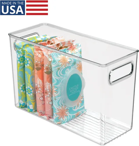 Miniatura 2 de iDesign - Contenedor de almacenamiento de plástico transparente y delgado para baño, organizador alto y estrecho para lociones, cremas y artículos