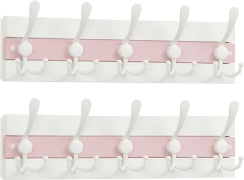 Miniatura 16 de SKOLOO Perchero de pared montado en la pared de estilo rústico: Perchero de pared de pino de madera auténtica de 40,6 cm de orificio a orificio