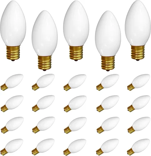 Miniatura 12 de Paquete de 25 bombillas C9 de cerámica verde de repuesto, bombilla de luz vintage incandescente para guirnalda de San Patricio, bombillas de luz