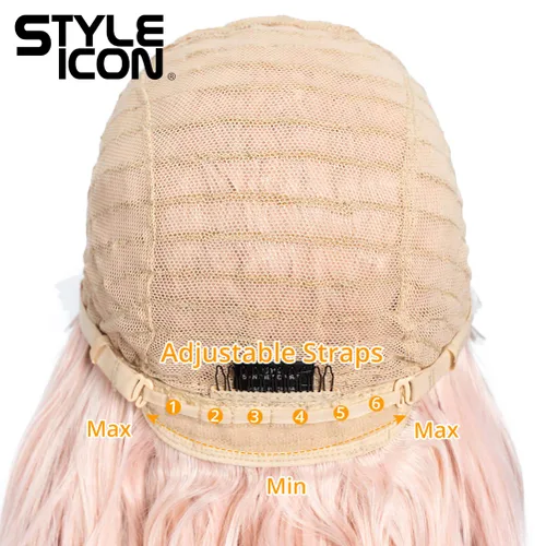 Miniatura 8 de Style Icon Pelucas de encaje frontal de 36 pulgadas, pelucas de color rosa súper largas con cabello de bebé, densidad del 130 %, peluca sintética