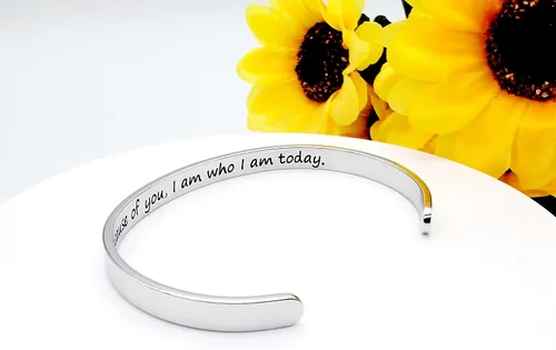Miniatura 348 de Pulseras inspiradoras para mujer, joyería de acero inoxidable, con refranes, pulsera motivacional con mensaje oculto, pulseras grabadas para mejor