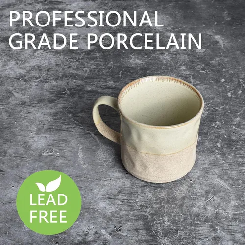 Miniatura 3 de Bosmarlin Taza de café grande de cerámica, taza de té grande para oficina y hogar, 18 onzas, apta para lavavajillas y microondas, 1 unidad (verde, 1)