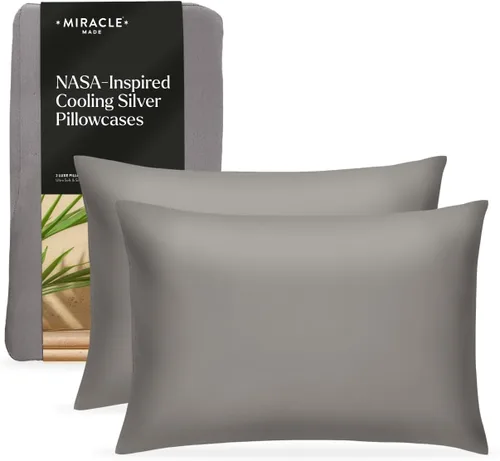 Miniatura 7 de Miracle Made Luxe - Fundas de almohada refrescantes, paquete de 2, limpias y 300 hilos, protector transpirable para pieles sensibles, fundas