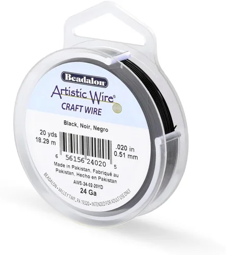 Miniatura 165 de Artistic Wire, alambre para manualidades de calibre 22 bañado en plata, resistente a las manchas, color cobre, blanco, 9,1 m
