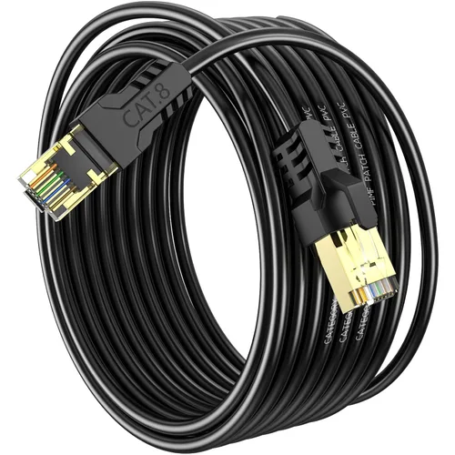 Miniatura 17 de Cable Ethernet Cat 8 de 3 pies, 6 pies, 10 pies, 20 pies, 40 pies, 50 pies, 100 pies, 150 pies, 40 pies, 40 Gbps, 2000 Mhz, 26 AWG, conector RJ45
