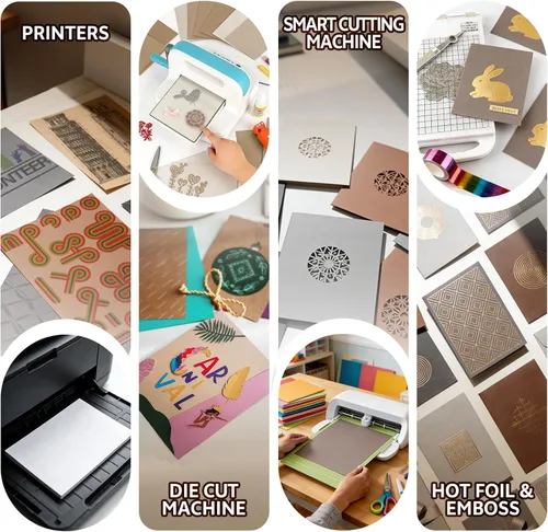 Miniatura 5 de Papel de cartulina neutra de 8.5 x 11 pulgadas, cartulina de color marrón y gris, papel de 250 GSM, 92 libras, papel de impresora para manualidades