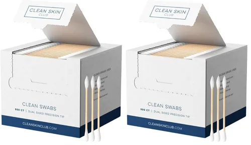 Miniatura 8 de Clean Skin Club Clean Swabs 500CT Punta puntiaguda Biodegradable + algodón orgánico y bambú Maquillaje y retoques de esmalte de uñas Sin