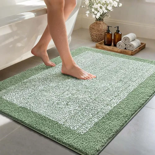 Miniatura 77 de Alfombras de baño de 17 x 24 pulgadas, antideslizantes, lavables, color gris, para bañera, tapete de baño para baño, tapete suave y absorbente