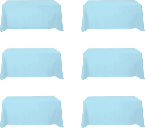 Miniatura 153 de BRILLMAX 6 Pack de Manteles Azul Marino para Mesas Rectangulares de 8 Pies 90 x 156 Pulgadas - 8 pies Mantel Rectangular a Granel de Lino