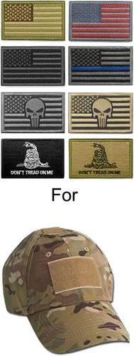 Miniatura 4 de WZT - Conjunto de 8 piezas de parches tácticos de moral con bandera americana, militar Transparente